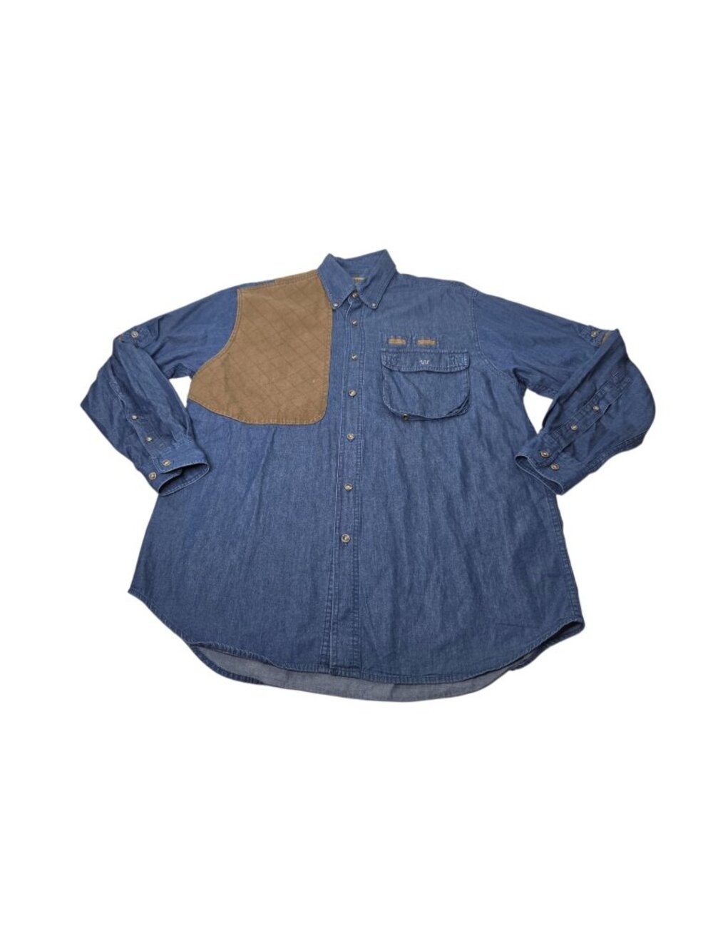 King Ranch Lightweight Denim Shooting Shirt Blue Men's Medium Long Sleeve